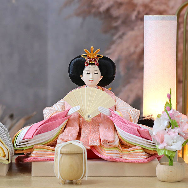 久月　 雛人形　久月 衣裳着 ケース入り 親王飾り 小芥子親王 アクリルケース飾り　詳細画像