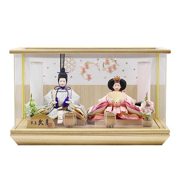 久月 衣裳着 ケース入り 親王飾り 小芥子親王 アクリルケース飾り【6H-KK31】