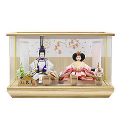 雛人形: 久月 衣裳着 ケース入り 親王飾り 小芥子親王 アクリルケース飾り