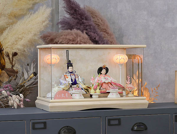 久月　 雛人形　久月 衣裳着 ケース入り 親王飾り 芥子親王 アクリルケース飾り　詳細画像