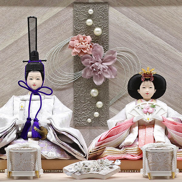 久月　 雛人形　久月 衣裳着 ケース入り 親王飾り 小芥子親王 アクリルケース飾り　詳細画像