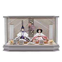 雛人形: 久月 衣裳着 ケース入り 親王飾り 小芥子親王 アクリルケース飾り