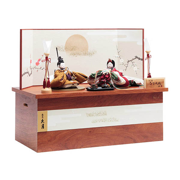 久月　 雛人形　銘木 花梨 正絹 衣裳着 小芥子親王 収納親王飾り　詳細画像