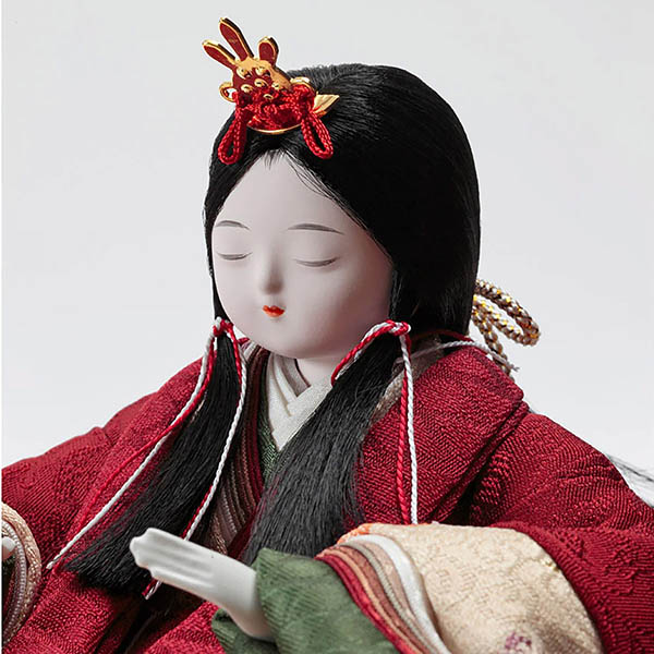 久月　 雛人形　銘木 花梨 正絹 衣裳着 小芥子親王 収納親王飾り　詳細画像