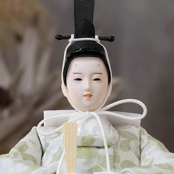 久月　 雛人形　久月 衣裳着 フラワーアート ケース入り 親王飾り レース 小三五親王 白木 木目 アクリルケース飾り　詳細画像
