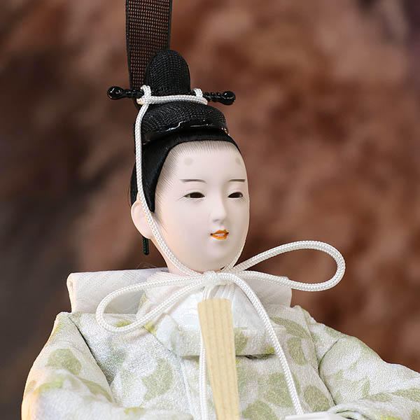 久月　 雛人形　久月 衣裳着 フラワーアート ケース入り 親王飾り レース 小三五親王 白木 木目 アクリルケース飾り　詳細画像