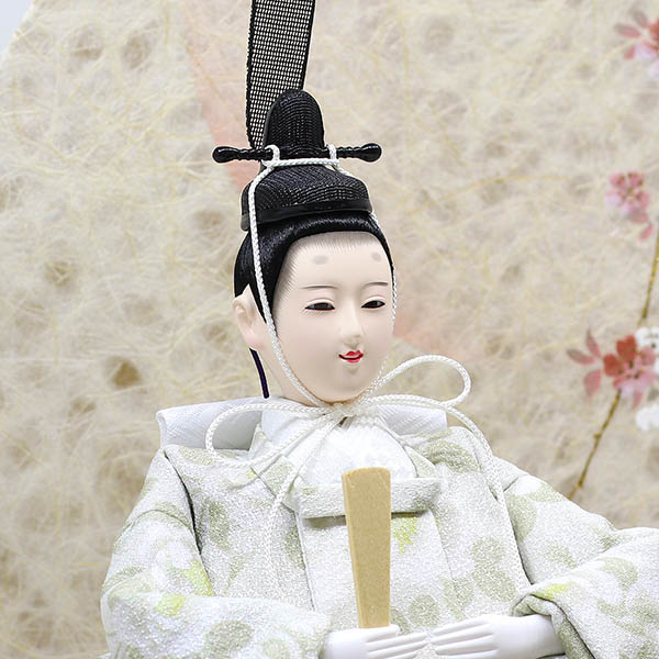 久月　 雛人形　久月 衣裳着 桜柄繭玉LED衝立 ケース入り 親王飾り 小三五親王 アクリルケース飾り　詳細画像