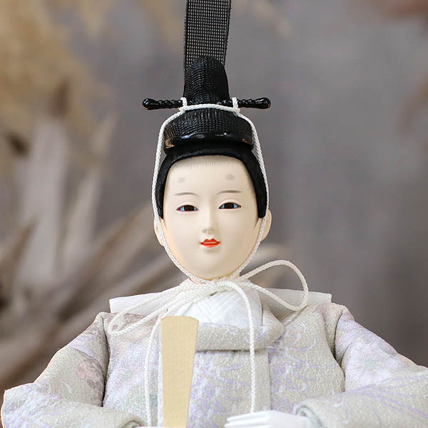 久月　 雛人形　久月 衣裳着 洋花飾り ケース入り 親王飾り 小三五親王 アクリルケース飾り　詳細画像
