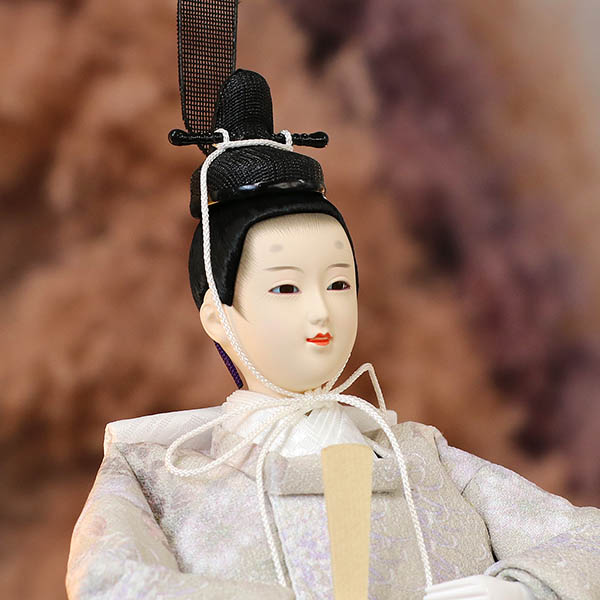 久月　 雛人形　久月 衣裳着 洋花飾り ケース入り 親王飾り 小三五親王 アクリルケース飾り　詳細画像