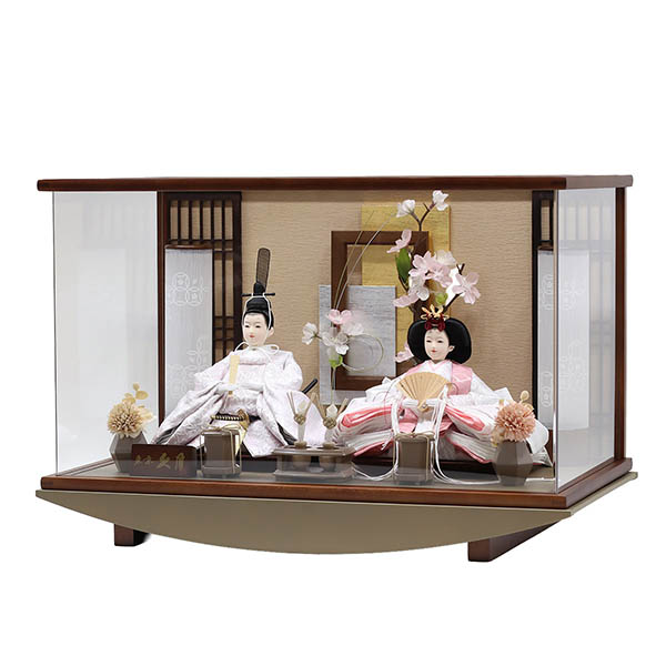 久月　 雛人形　久月 衣裳着 ケース入り 親王飾り 小三五親王 アクリルケース飾り　詳細画像