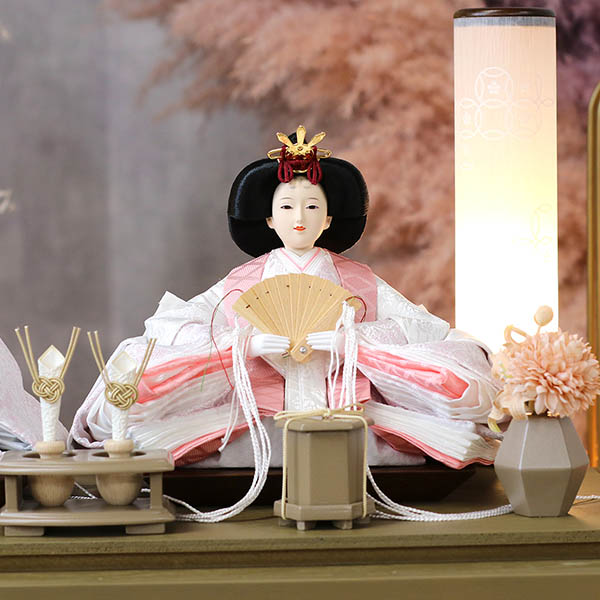 久月　 雛人形　久月 衣裳着 ケース入り 親王飾り 小三五親王 アクリルケース飾り　詳細画像