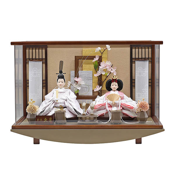 久月 衣裳着 ケース入り 親王飾り 小三五親王 アクリルケース飾り【6H-KK58-Z】