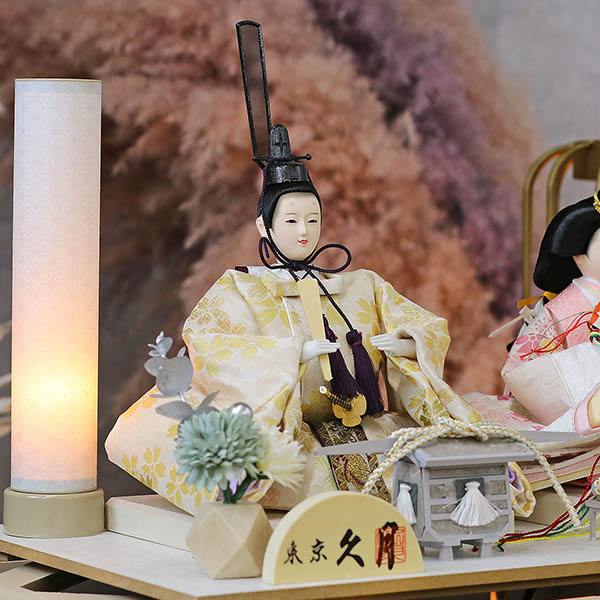 久月　 雛人形　久月 衣裳着 ケース入り 親王飾り 芥子親王 アクリルケース飾り　詳細画像