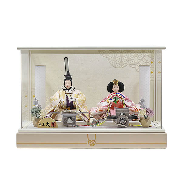 久月 衣裳着 ケース入り 親王飾り 芥子親王 アクリルケース飾【6H-KK50-Z】り