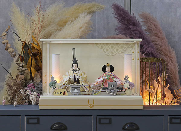 久月　 雛人形　久月 衣裳着 ケース入り 親王飾り 芥子親王 アクリルケース飾り　詳細画像