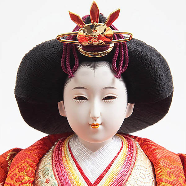 雛人形 久月 正絹有職 黄櫨染 衣裳着 芥子親王 二寸官女 棚式四段飾り 詳細画像 久月 雛人形 正絹有職 黄櫨染 衣裳着 芥子親王 二寸官女 棚式四段飾り 詳細画像