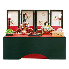 雛人形: 久月作 着付 二世光匠 色舞 紅梅 衣裳着 京十三番親王 収納親王飾り 【D-12】