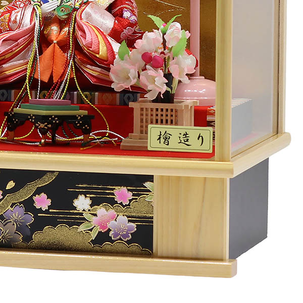 雛人形 久月 衣裳着 ケース入り 親王飾り 小三五親王 白木 木目 ガラスケース 詳細画像 久月 雛人形 衣裳着 ケース入り 親王飾り 小三五親王 白木 木目 ガラスケース 詳細画像