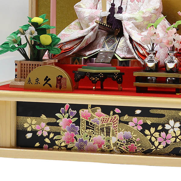 雛人形 久月 衣裳着 ケース入り 親王飾り 小三五親王 白木 木目 ガラスケース 詳細画像 久月 雛人形 衣裳着 ケース入り 親王飾り 小三五親王 白木 木目 ガラスケース 詳細画像