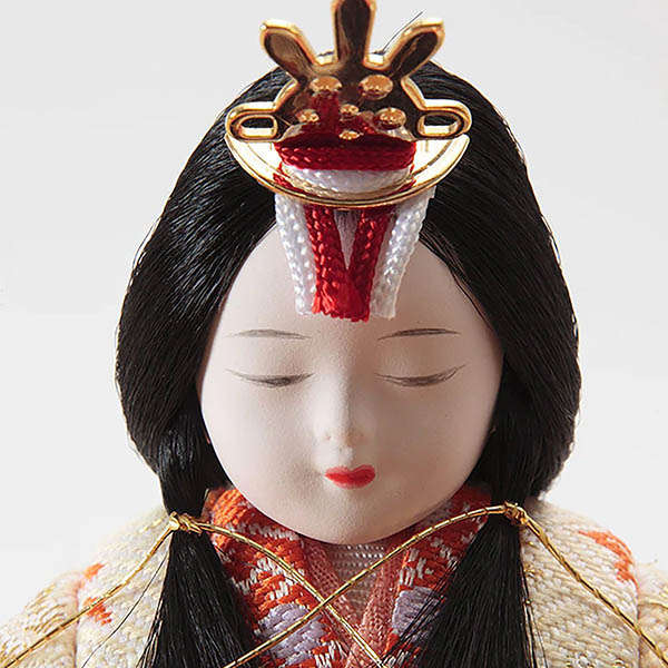 久月　 雛人形　一秀作 桃葉雛 木目込み 五人 収納飾り　詳細画像