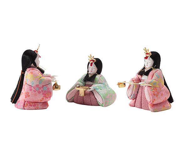 久月　 雛人形　一秀作 桃葉雛 木目込み 五人 収納飾り　詳細画像