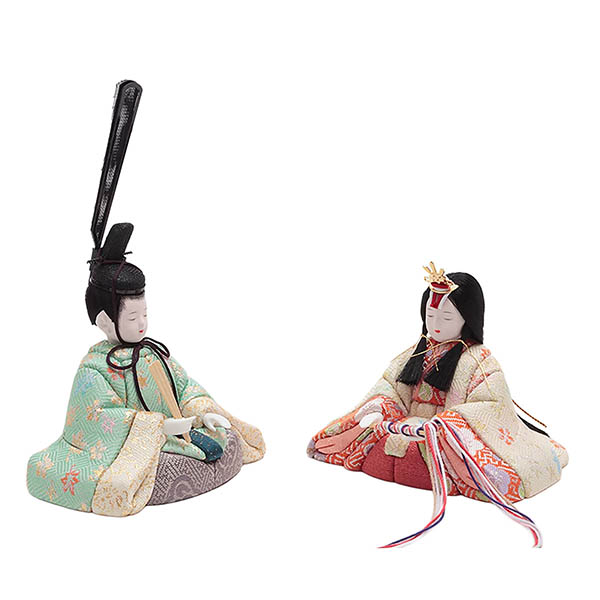 久月　 雛人形　一秀作 桃葉雛 木目込み 五人 収納飾り　詳細画像