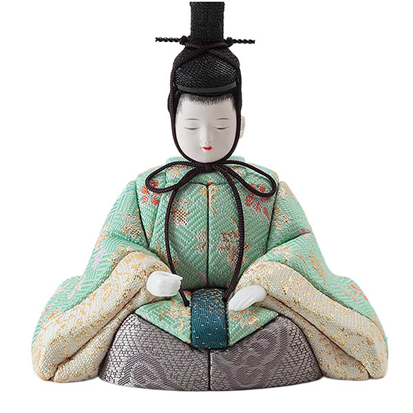 久月　 雛人形　一秀作 桃葉雛 木目込み 五人 収納飾り　詳細画像