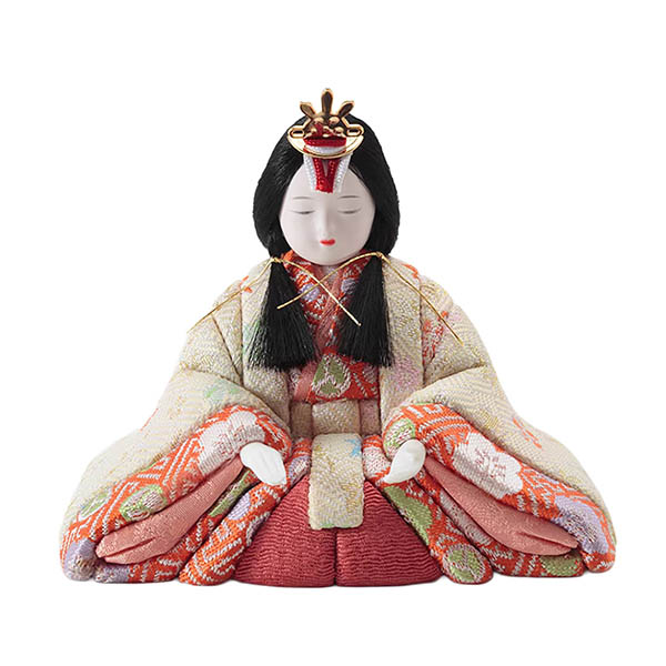 久月　 雛人形　一秀作 桃葉雛 木目込み 五人 収納飾り　詳細画像