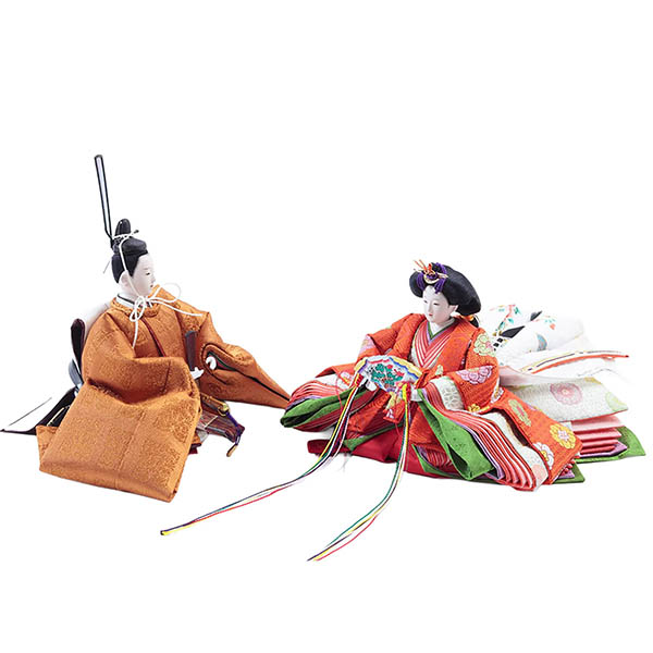 久月　 雛人形　二代目 小出松寿作 有職 黄櫨染 衣裳着 京十番親王 平飾り 久月監製　詳細画像