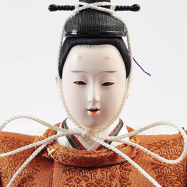 久月　 雛人形　二代目 小出松寿作 有職 黄櫨染 衣裳着 京十番親王 平飾り 久月監製　詳細画像