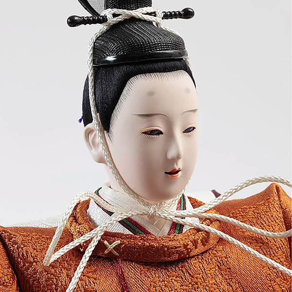 久月　 雛人形　二代目 小出松寿作 有職 黄櫨染 衣裳着 京十番親王 平飾り 久月監製　詳細画像