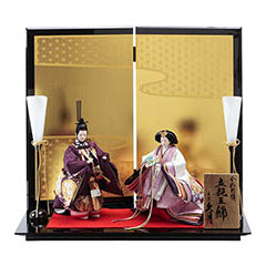 雛人形: 衣裳着 金彩刺繍 三五親王 立親王飾り 【4HR-K55-Z】