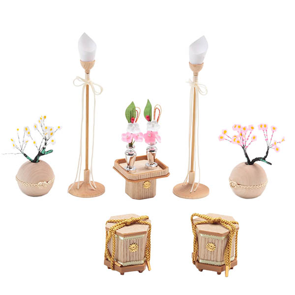 久月　 雛人形　幸一光作 正絹 ひかり雛 木目込み 親王 官女 五人 収納飾り　詳細画像