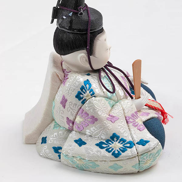 久月　 雛人形　幸一光作 正絹 ひかり雛 木目込み 親王 官女 五人 収納飾り　詳細画像