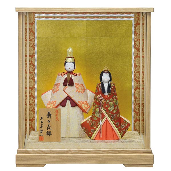 賢一 寿々喜祥 龍村裂 木目込み ケース飾り