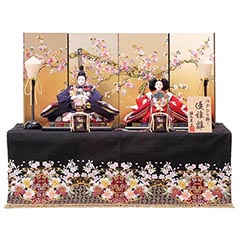 雛人形: 優雅 新古今 小三五親王 収納飾り