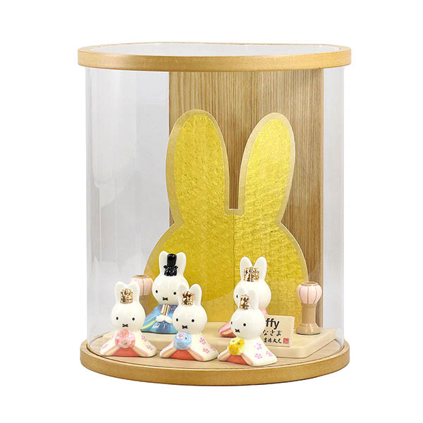 雛人形 吉徳 miffy ミッフィー 磁器 ひな人形 うさこ 親王 官女 五人飾り タモ 白木 まどか 円形 筒型 アクリルケース 詳細画像 吉徳 雛人形 miffy ミッフィー 磁器 ひな人形 うさこ 親王 官女 五人飾り タモ 白木 まどか 円形 筒型 アクリルケース 詳細画像