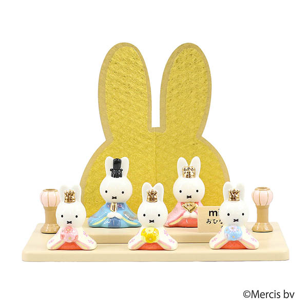 miffy ミッフィー 磁器 ひな人形 うさこ 親王 官女 五人飾り