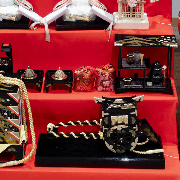 吉徳　 雛人形　正絹 十番親王 三五 十五人揃い 福寿雛 緋毛氈　詳細画像