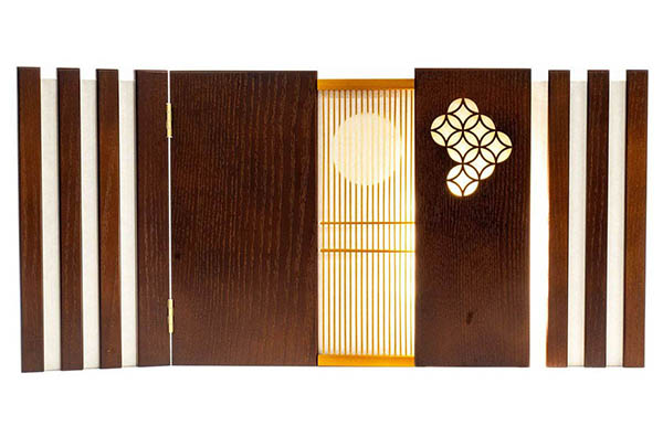 吉徳　 雛人形　芥子親王 木目 LEDライト付き屏風　詳細画像