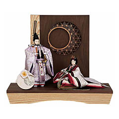 雛人形: 芥子親王 うららか LEDライト付き屏風 【804H50362】