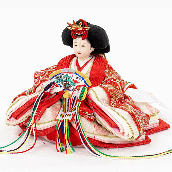 吉徳　 雛人形　柳親王 七宝・麻の葉文様 収納箱飾り 　詳細画像