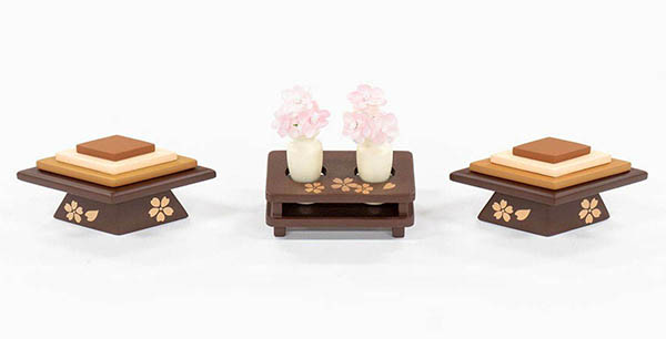 吉徳　 雛人形　柳親王 七宝・麻の葉文様 収納箱飾り 　詳細画像