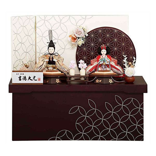 柳親王 七宝・麻の葉文様 収納箱飾り  【914S50362】