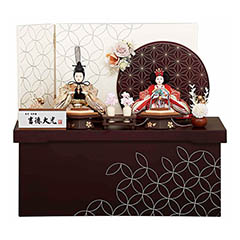 雛人形: 柳親王 七宝・麻の葉文様 収納箱飾り  【914S50362】