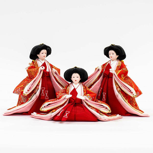 吉徳　 雛人形　正絹 京十一番親王 小芥子官女 五人飾り 江都みやび 春窓雛　詳細画像