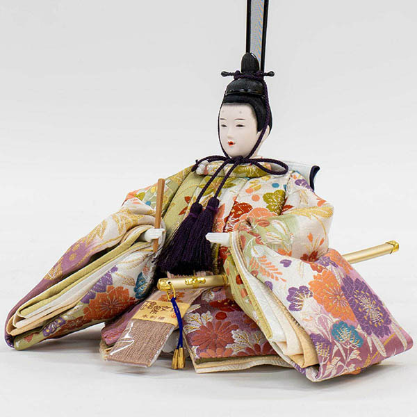 吉徳　 雛人形　正絹 京十一番親王 小芥子官女 五人飾り 江都みやび 春窓雛　詳細画像