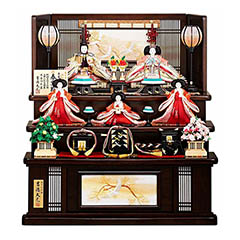 雛人形: 正絹 京十一番親王 小芥子官女 五人飾り 江都みやび 春窓雛 【102D60362】