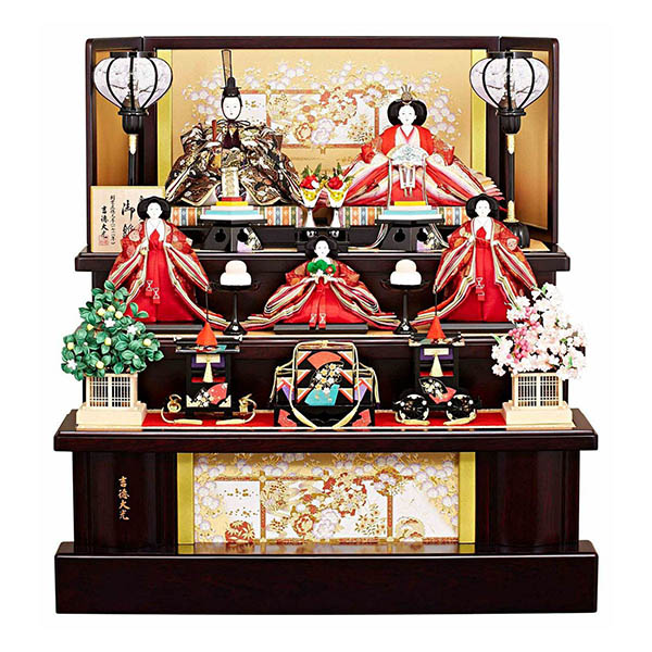 京七番親王 大三五官女 五人飾り 御雛 【382D60362】