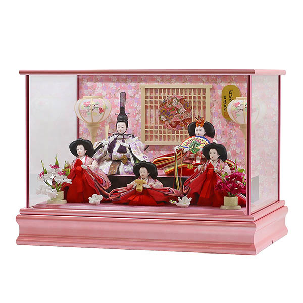 雛人形 吉徳 ケース入り 小芥子親王 柳官女 五人飾り ガラスケース 詳細画像 吉徳 雛人形 ケース入り 小芥子親王 柳官女 五人飾り ガラスケース 詳細画像
